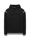 SAINT LAURENT LOGO DETAILED DRAWSTRING HOODIE