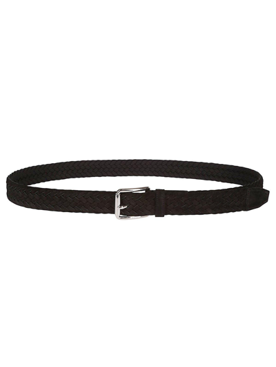 Tod's Braided Buckle Belt In Black