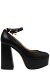 GIANVITO ROSSI VERNICE PLATFORM ROUND-TOE PUMPS