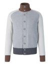 HERNO COLOUR-BLOCK BUTTON-UP SWEATER
