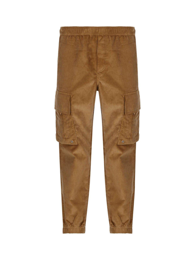 Burberry Logo Lettering Elasticated Waist Pants In Brown