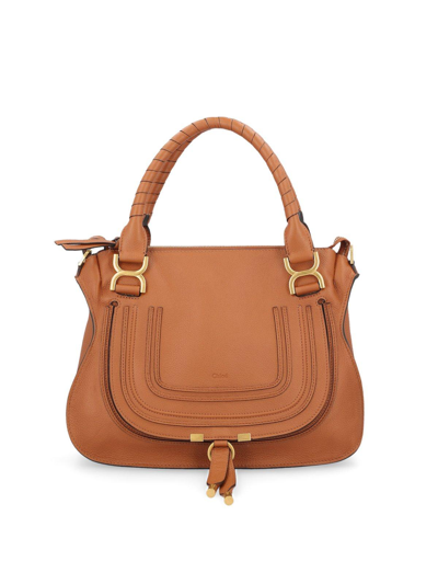 Chloé Marcie Foldover Tote Bag In Brown