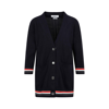 Thom Browne Rwb Stripe-detail Oversized-fit Cardigan In Blue