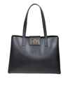 Furla Shopping 1927 L Black Leather Tote In Nero