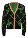 Paccbet Abstract-pattern Knit Cardigan In Green
