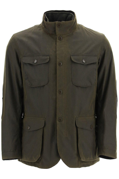 Barbour High-neck Chest Pocket Jacket In Brown