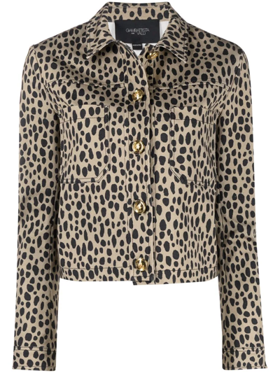 Giambattista Valli Leopard-print Button-up Jacket In Neutrals