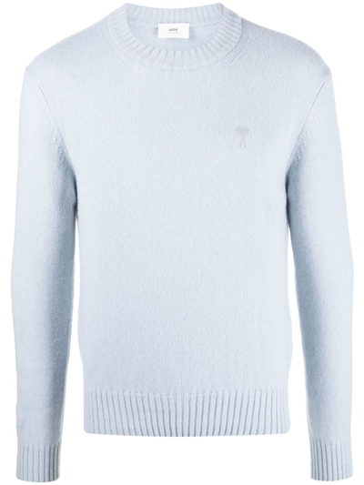 Ami Alexandre Mattiussi Ami De Coeur Cashmere Jumper In Blue