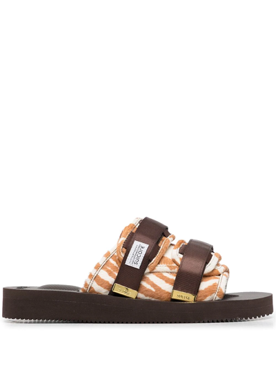 Suicoke Moto-vhl Open Toe Sandals In Safari Brown