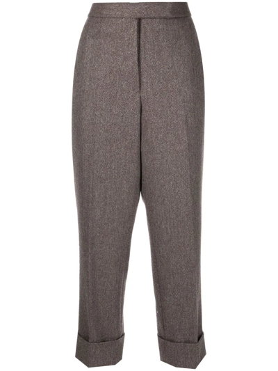 Thom Browne Tailored Wool Trousers In Brown