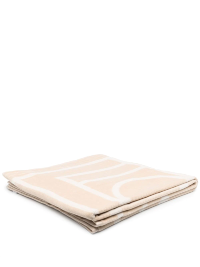 Totême Monogram Jacquard Towel In Neutrals