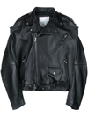 Natasha Zinko Leather Box Moto Jacket In Black