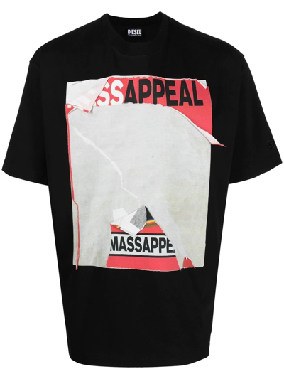 Diesel Dissappeal Graphic Print T-shirt In Black