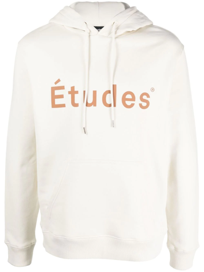 Etudes Studio Logo-print Organic-cotton Hoodie In Chalk