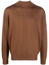 Etudes Studio Fine-knit Mock Neck Jumper In Brown
