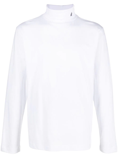Etudes Studio Logo-embroidered Roll Neck Sweater In White
