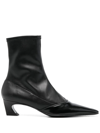 Acne Studios Patent-trimmed Leather Ankle Boots In Black