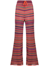 MARQUES' ALMEIDA RIBBED-KNIT STRIPED TROUSERS
