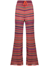 Marques' Almeida Orange Striped Ribbed Knit Trousers In Multi Stripe