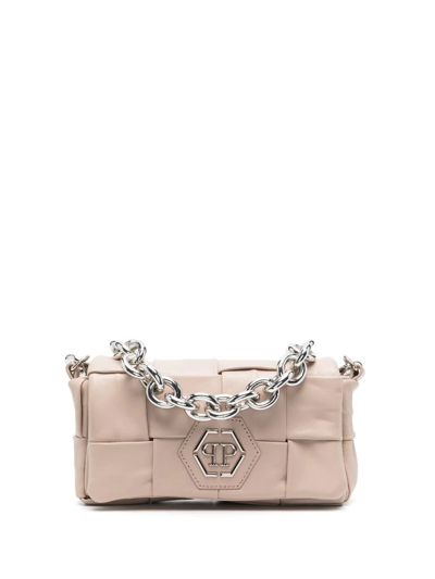 Philipp Plein Hexagon Small Shoulder Bag In Neutrals