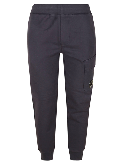 C.p. Company Diagonal Raised Fleece Track Pants In Blue