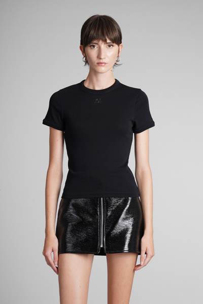 Courrèges Short-sleeved Cotton T-shirt In Black