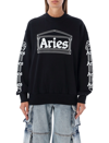 Aries Cotton Ribbed Crew-neck Sweatshirt In Black