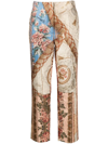 JUST CAVALLI MIX-PRINT CROPPED TROUSERS