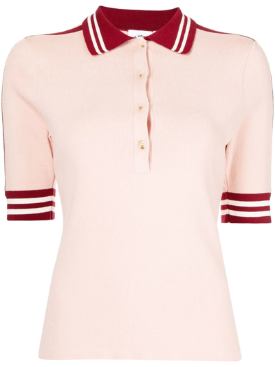 The Upside Fleur Saasha Cotton-blend Polo Shirt In Blush