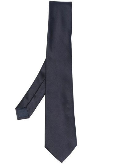 Giorgio Armani Pure Silk Tie In Blue