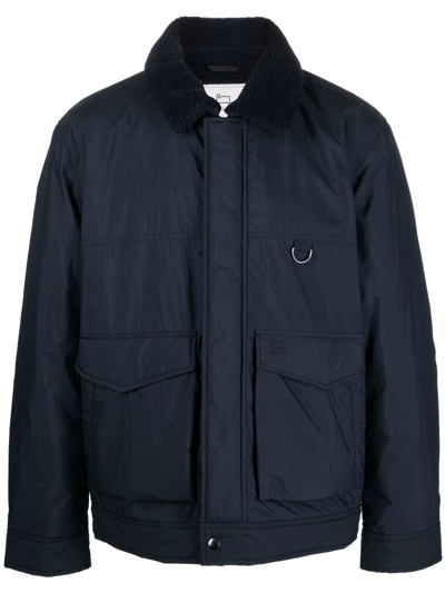 Woolrich Ripstop Sherpa Trucker Jacket In Blue