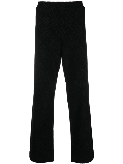 Koché Monogram Jacquard Straight-leg Trousers In Black