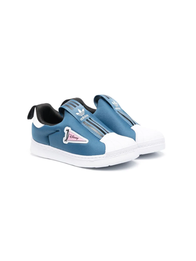 Adidas Originals Kids' X Disney Superstar 360 Low-top Sneakers In Blue