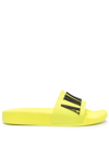 Amiri Brand-embossed Rubber Sliders In Yellow