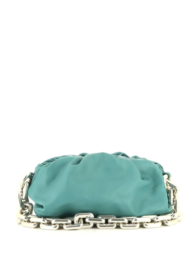 Pre-owned Bottega Veneta Chunky Chain Gathered Handbag In Blue