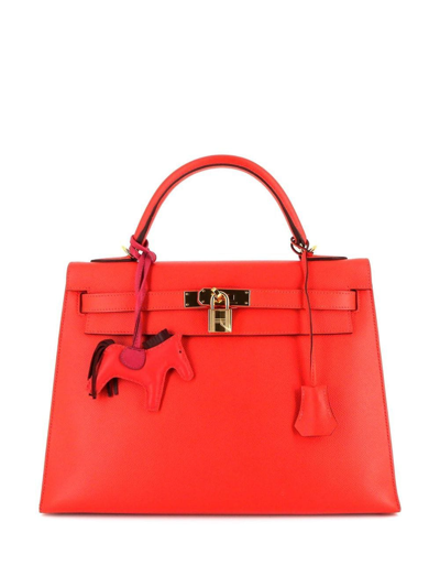 Pre-owned Hermes Kelly Séllier 32 Two-way Bag In Red