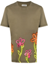 STAIN SHADE FLORAL CREW-NECK T-SHIRT