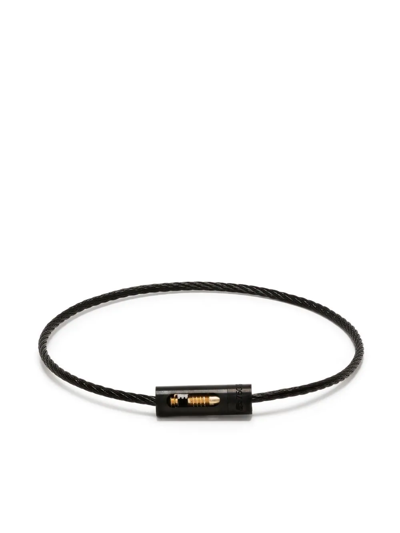 Le Gramme Cable Le 5g Silver, Ceramic And Titanium Bracelet In Black Ceramic