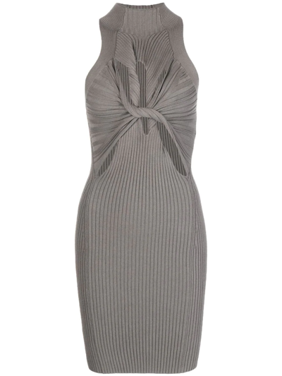 Dion Lee Twist-detail Cut-out Dress In Grey | ModeSens