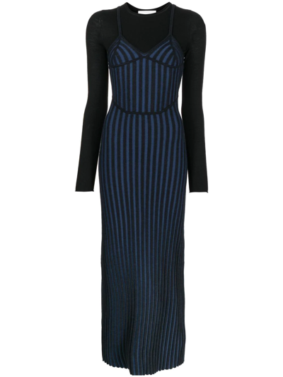 Dion Lee Two-tone Corset Dress In Black