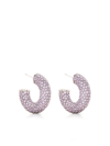 Amina Muaddi Cameron Silver-tone Crystal Hoop Earrings In Silver