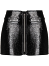 COURRÈGES ZIP-FASTENING POLISHED-FINISH SKIRT