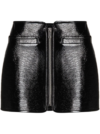 COURRÈGES ZIP-FASTENING POLISHED-FINISH SKIRT