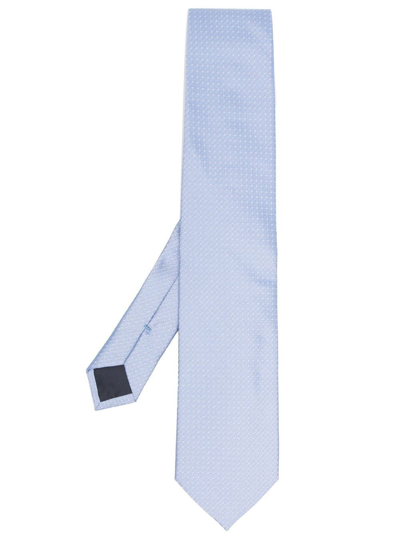 D4.0 Geometric-patterned Silk Tie In Blue