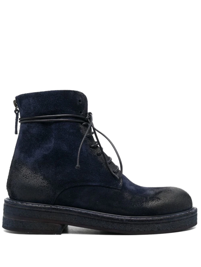 Marsèll Lace-up Suede Boots In Blue