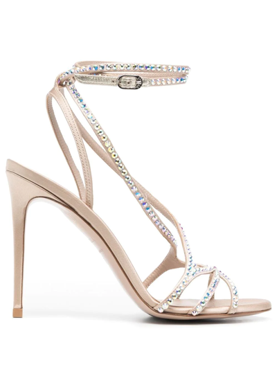 Le Silla Crystal-embellished 110mm Sandals In Neutrals