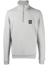 BELSTAFF LOGO-PATCH STAND-COLLAR SWEATSHIRT