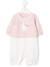 Familiar Appliqué-detail Cotton Romper In Pink