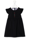 Familiar Embroidered-motif Cap-sleeve Dress In Blue