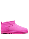 Ugg Classic Ultra Mini Leather Ankle Boots In Rosa